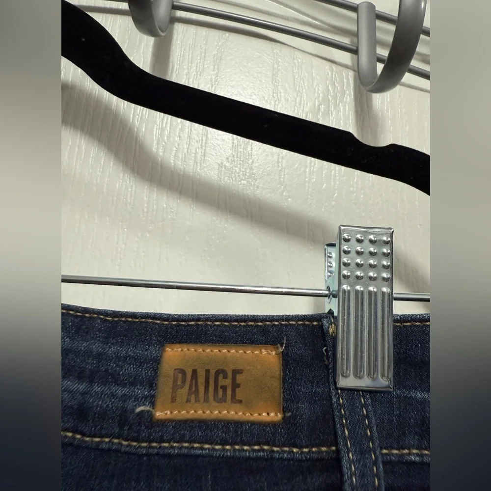Paige Skyline Skinny Crop cuffed Hem Jeans women’s Sz 26 dark blue closet staple